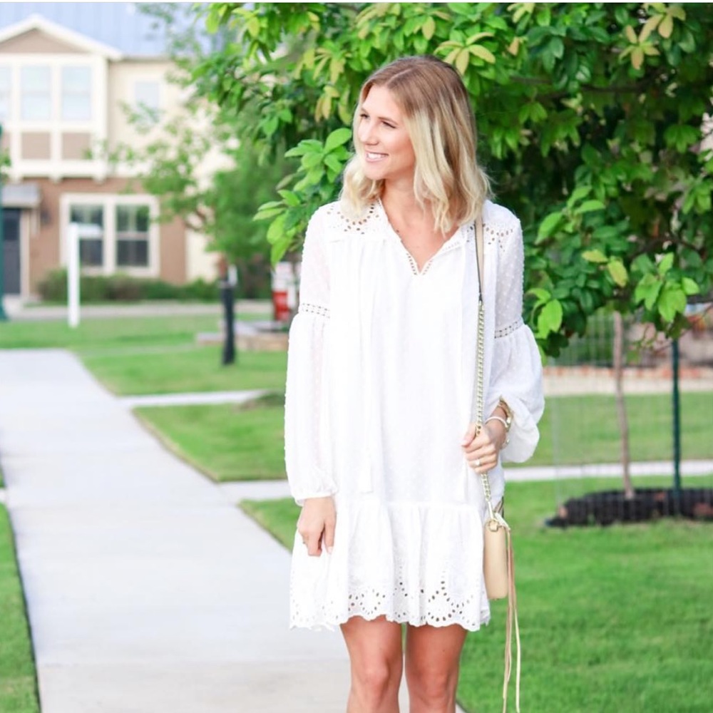 White dress with embroidery details!